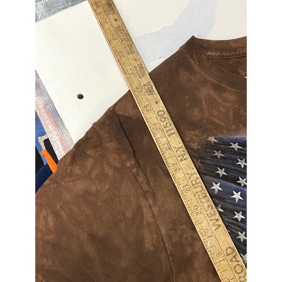 The Mountain Bald Eagle American Flag Brown Tie Dye Vintage T Shirt Adult Medium - Picture 4 of 8